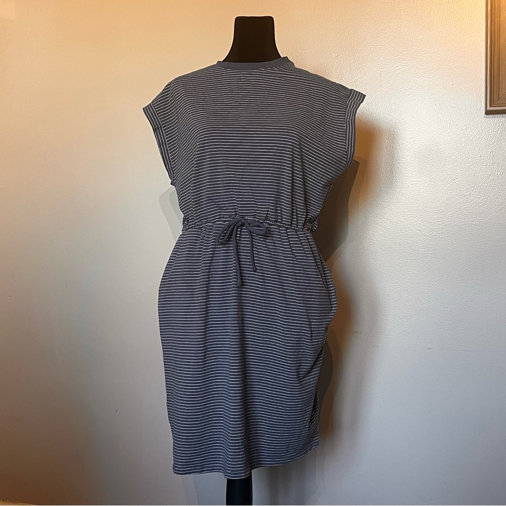 A New DayBlue/White Striped Cap Sleeve Dress - NWOT